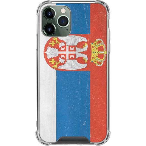 Serbia Flag Distressed iPhone 12 Pro Clear Case